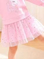 Children's Unicorn Graphic Sweatshirt Tulle Tutu Dress
