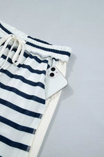 Striped Long Sleeve Top and Wide-Leg Pants Set