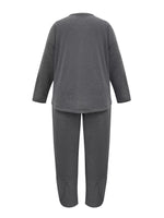 Plus Size Casual Loose Fit Top and Pants Two-Piece Set
