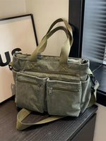 Corduroy Multi-Pocket Crossbody Bag