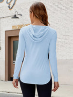 Long Sleeve Hooded Active Top - Ladyez