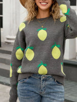 Lemon Crew Neck Round Neck Sweater