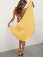 Rainbow Pompom Trim Swim Skirt - Ladyez