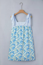 Floral Print Tie-Strap Mini Dress