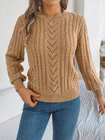 Cable-Knit Round Neck Sweater
