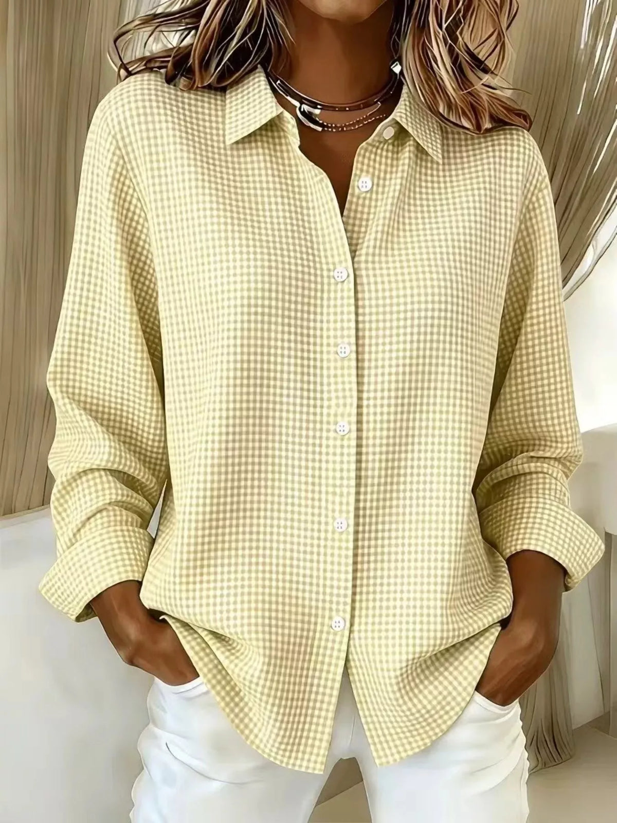 Full Size Plaid Button Up Long Sleeve Shirt Plus Size