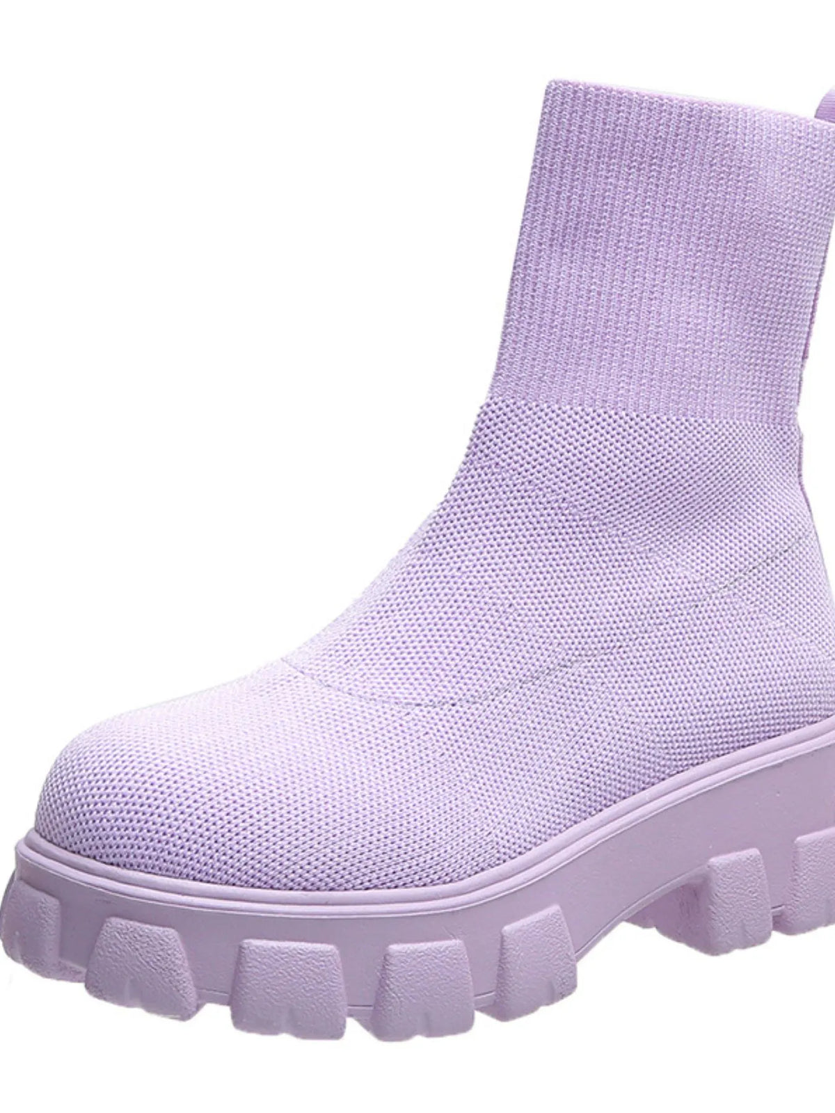 Round Toe Platform Boots - Ladyez