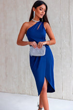 Ruched Cutout Single Shoulder Dress - Ladyez