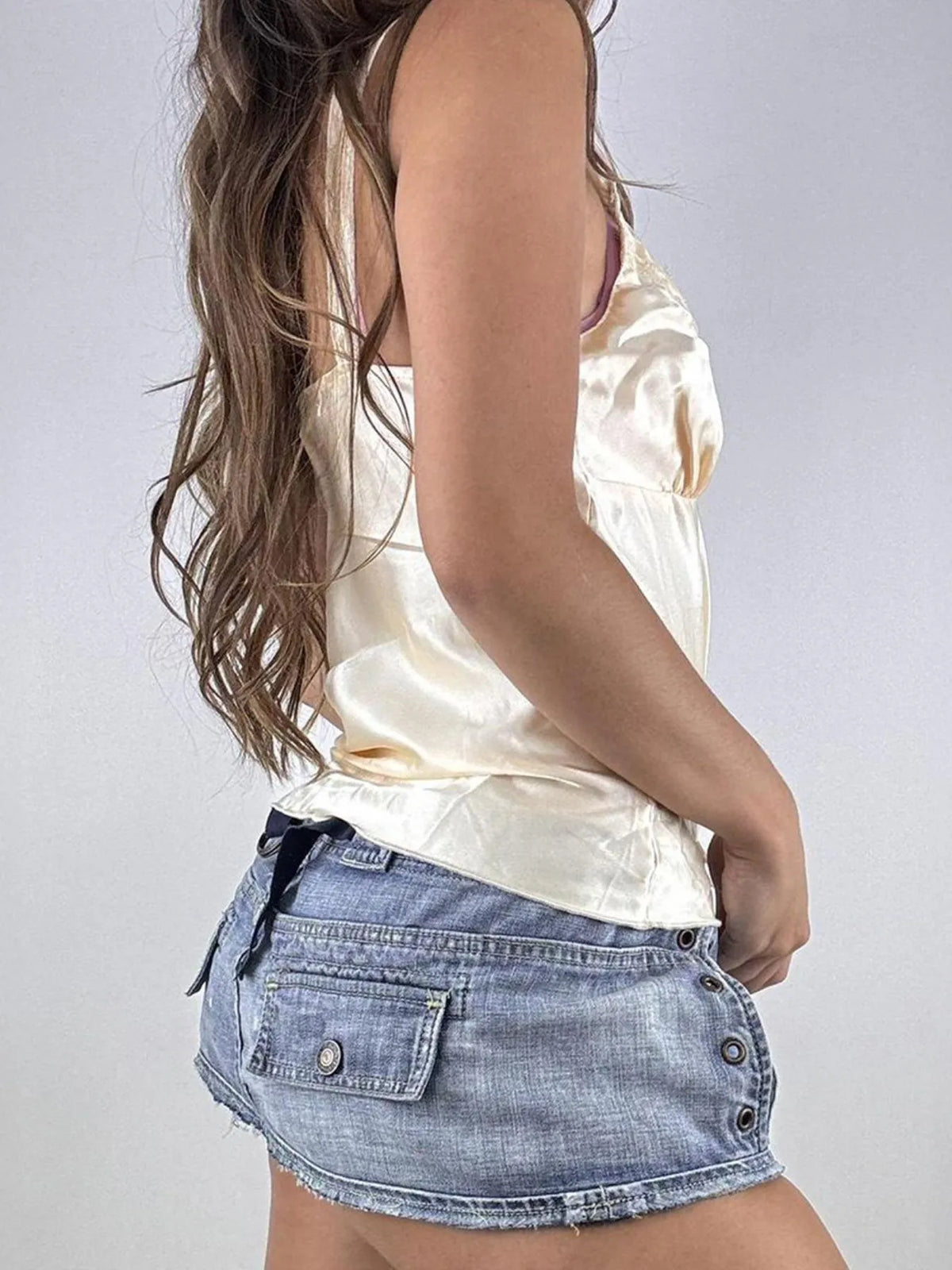 Lace Trim V-Neck Satin Cami Top - Ladyez