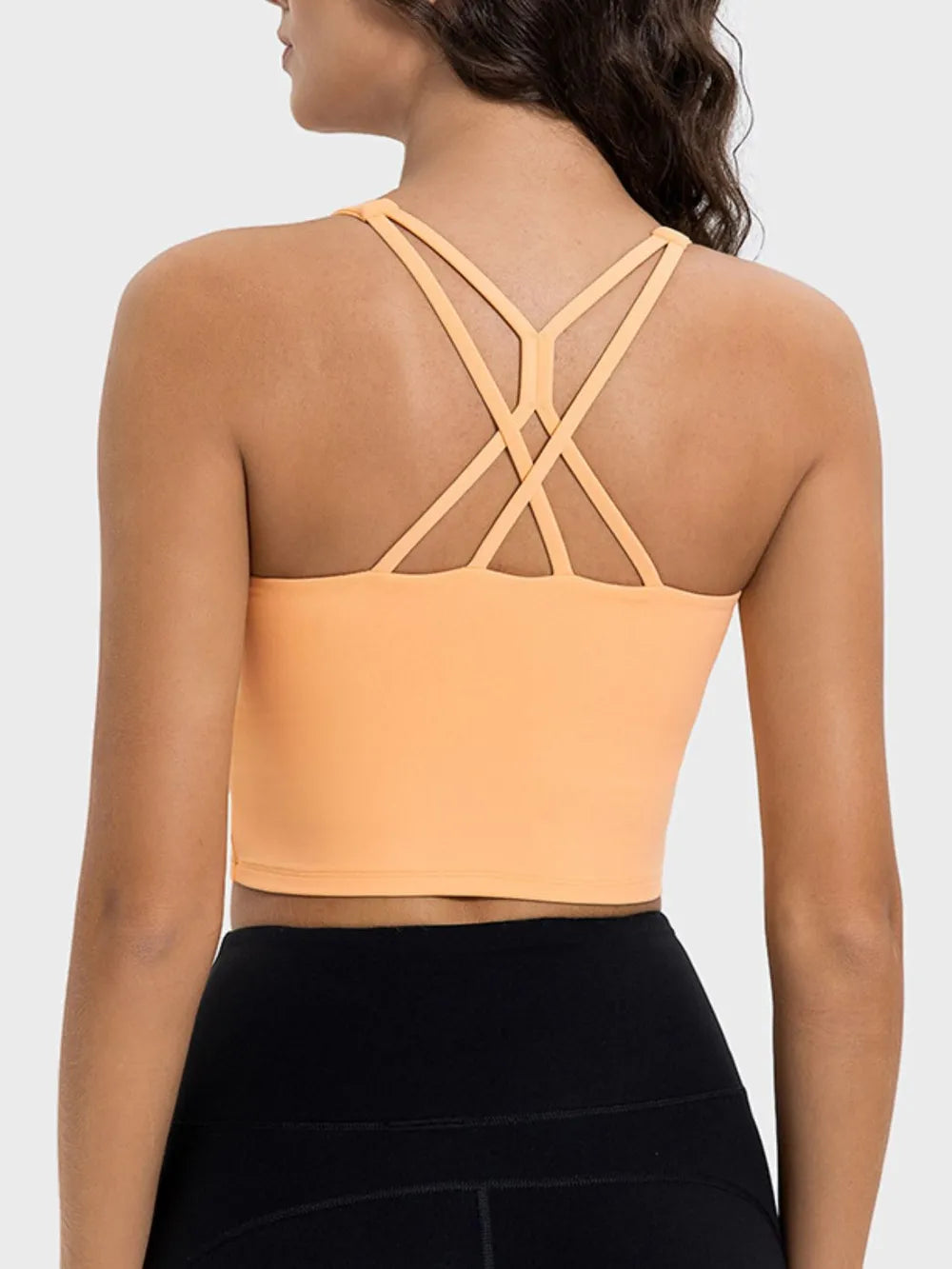 Millennia Crisscross Round Neck Active Tank - Ladyez