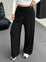 Full Size Drawstring Wide Leg Pants Plus Size