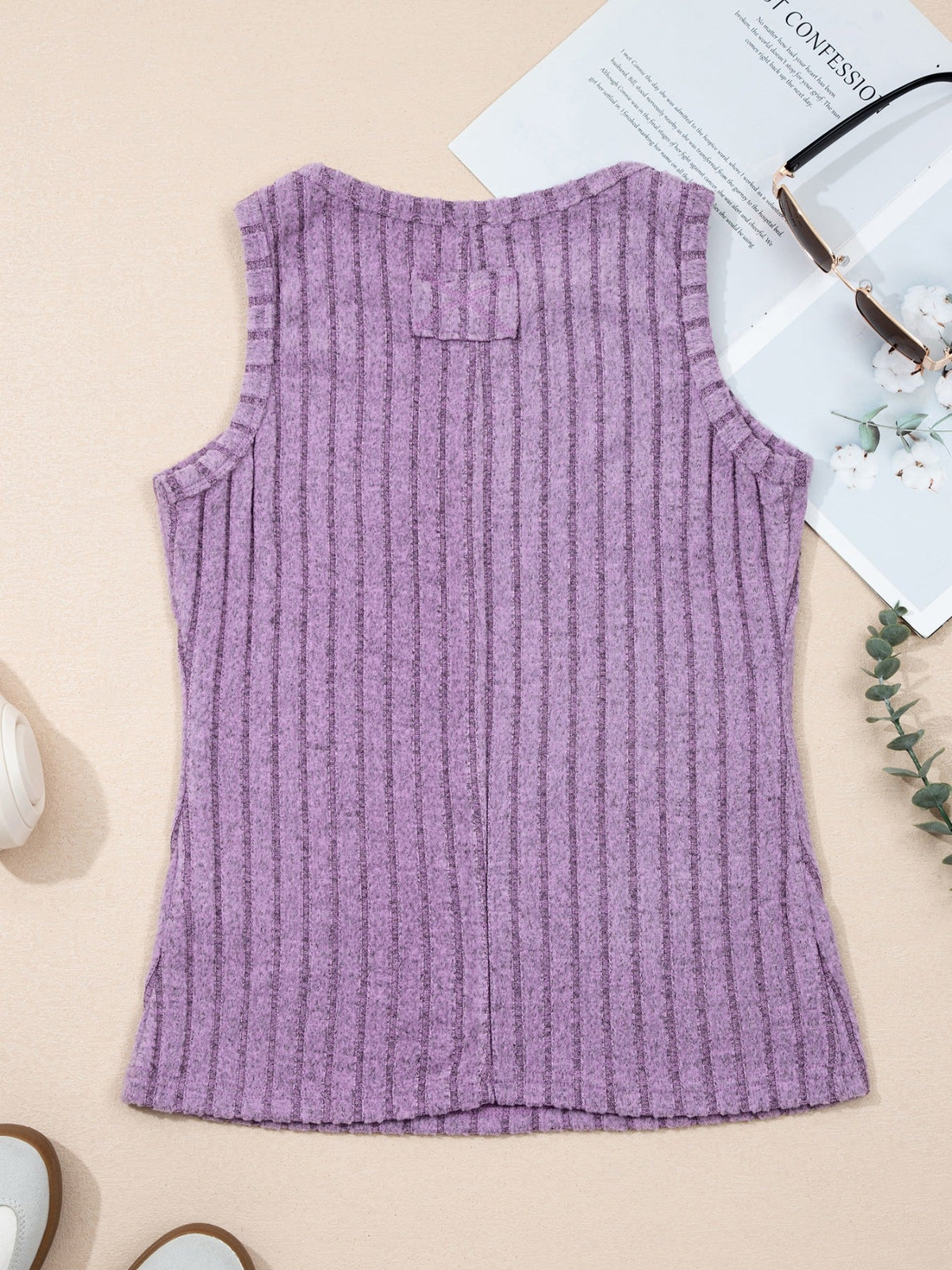 Slim Ribbed Mineral Wash Tank Top