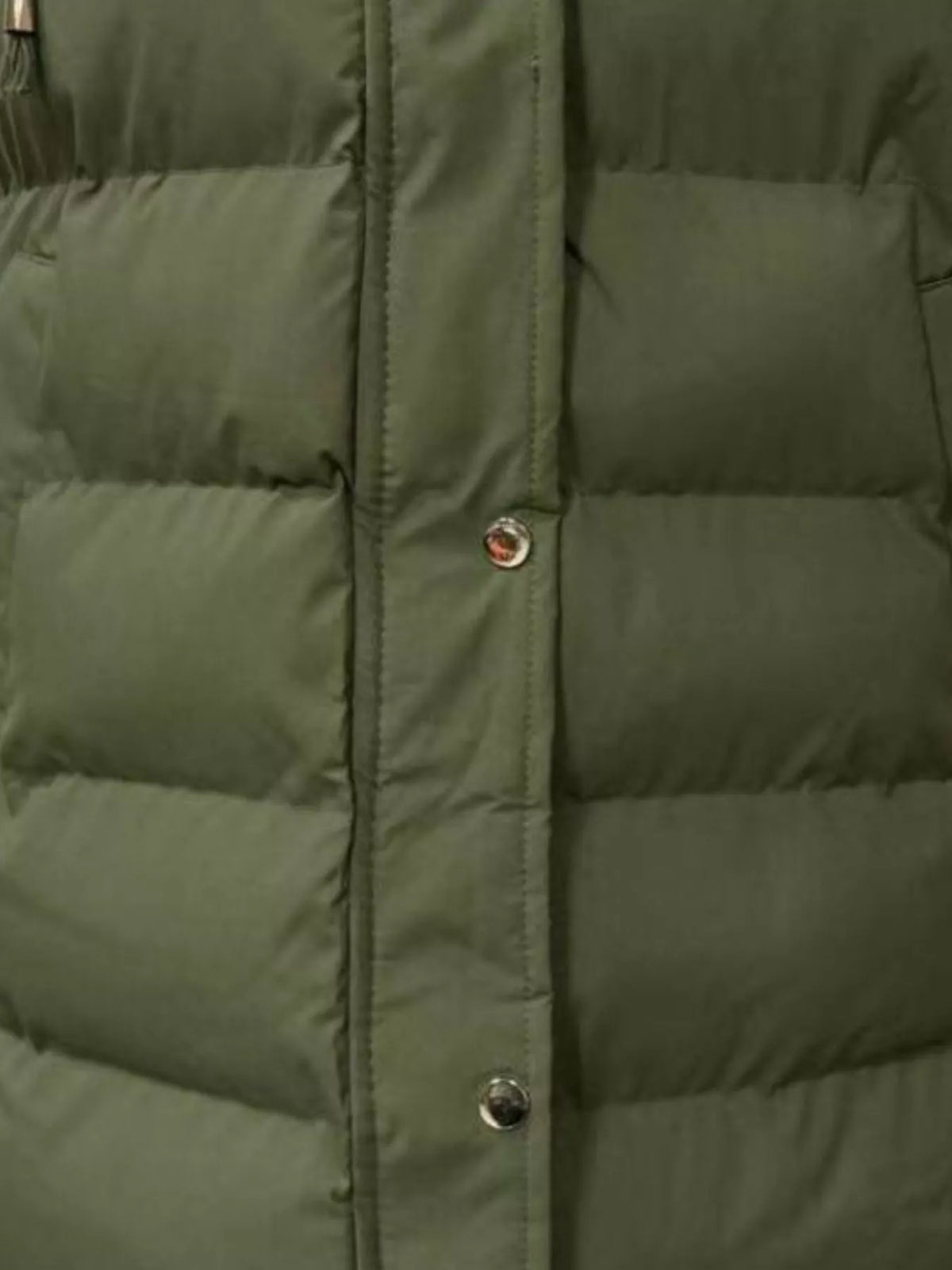 Full Size Snap Down Hooded Padded Longline Vest Coat Plus Size