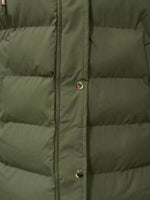 Full Size Snap Down Hooded Padded Longline Vest Coat Plus Size