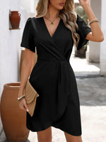 Surplice Flutter Sleeve Mini Dress