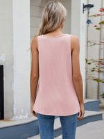 O-Ring Detail Wide Strap Tank - Ladyez