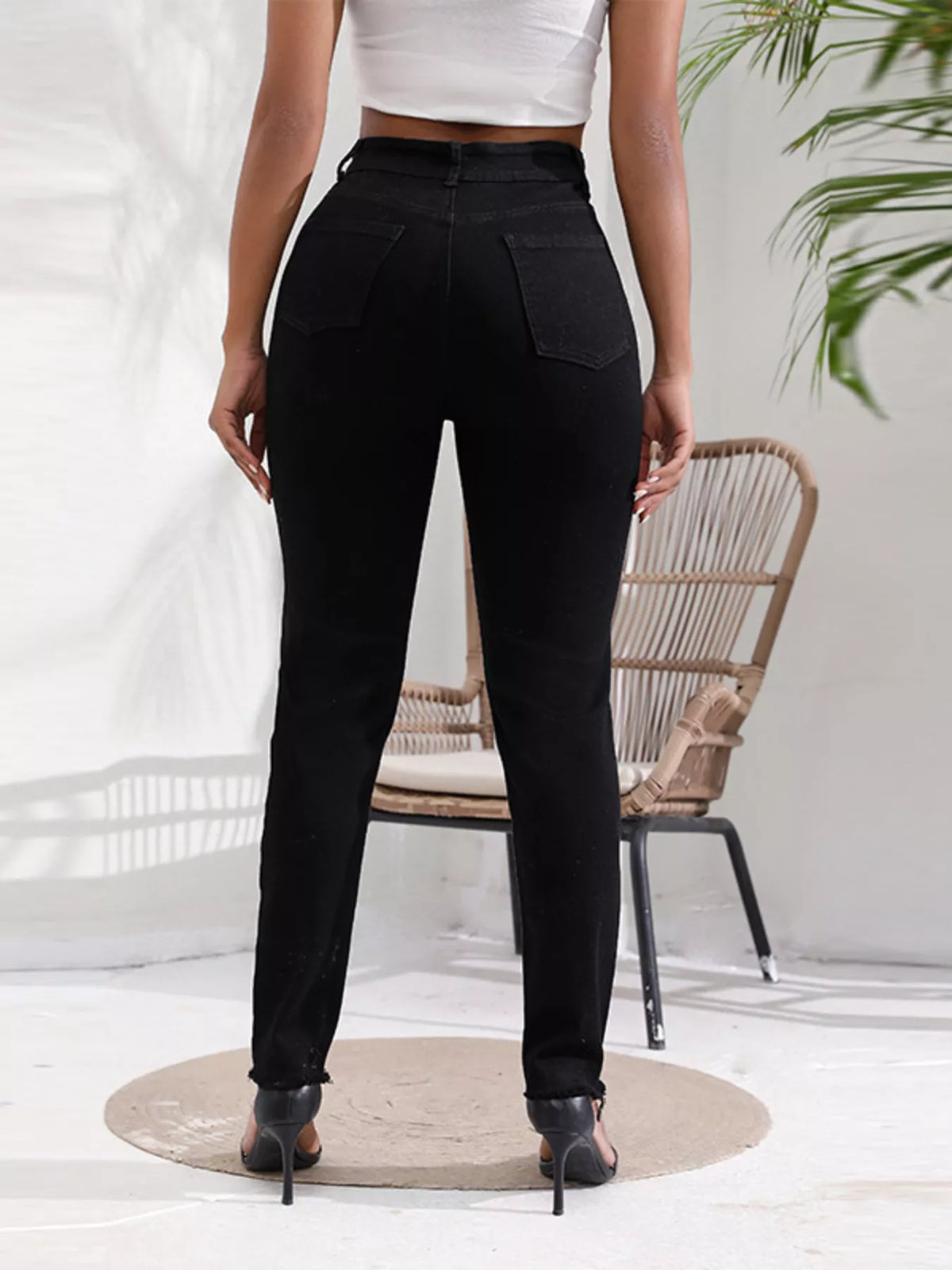 Distressed High-Waisted Jeans