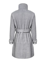 Button-Down Longline Coat with Belt