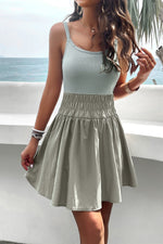 Devine Smocked Scoop Neck Mini Cami Dress - Ladyez