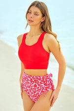 Two-Tone Tied Two-Piece Swimsuit - Ladyez