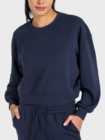 Millennia Round Neck Drop Shoulder Sports Top - Ladyez