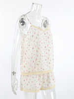 Floral Print Lace Trim Cami and Shorts Set