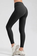 Wide Waistband Sport Leggings - Ladyez