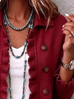 Full Size Ruffled Trim Decorative Button Cardigan Plus Size