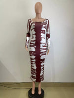 Tie-Dye Long Sleeve Maxi Dress