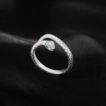 925 Sterling Silver Snake Bypass Ring