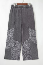 Mineral Wash Leopard Patchwork Loose Pants