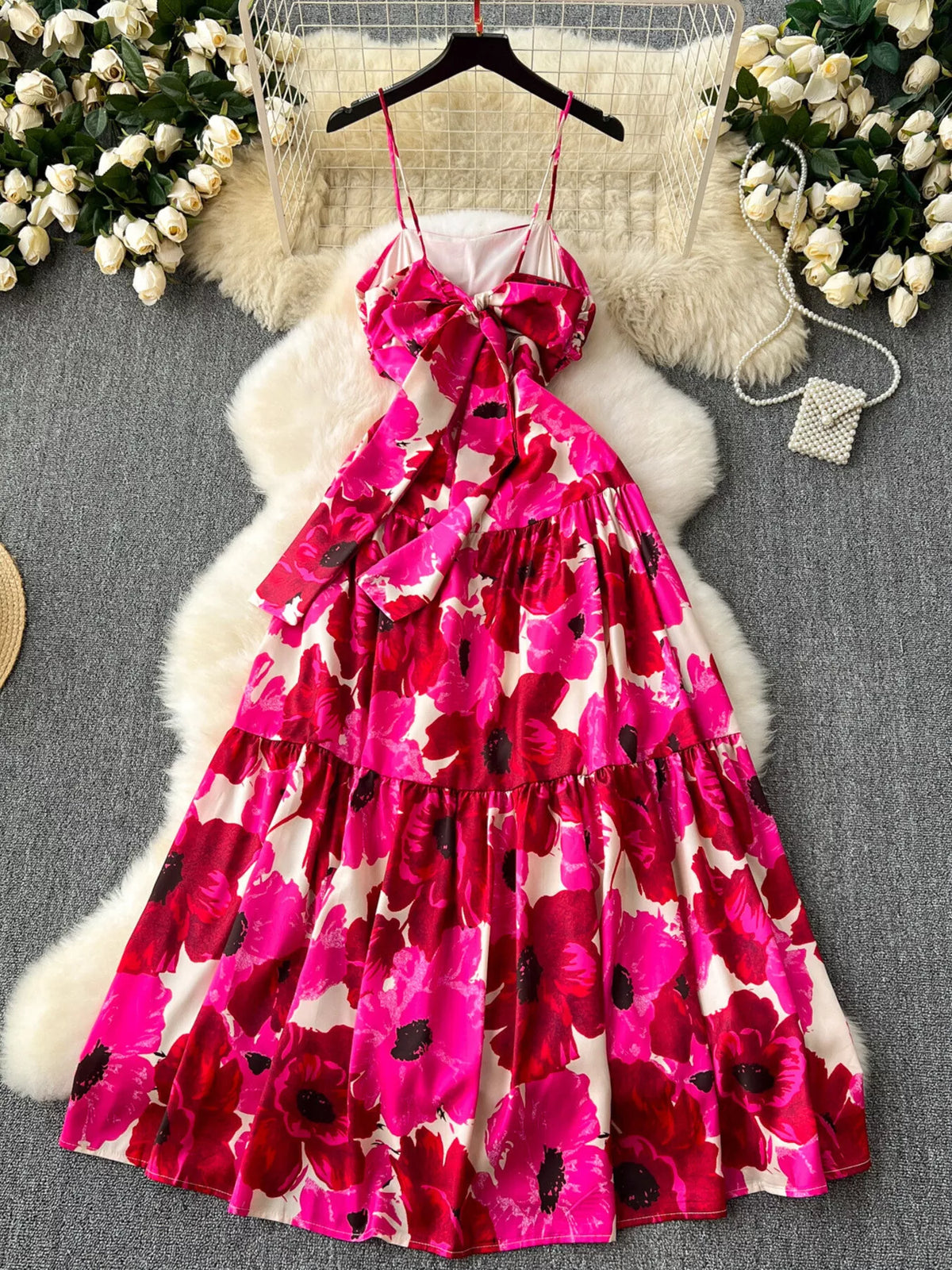 Floral Print Tiered Cami Dress