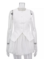 Peplum Vest and Bubble Skirt Set