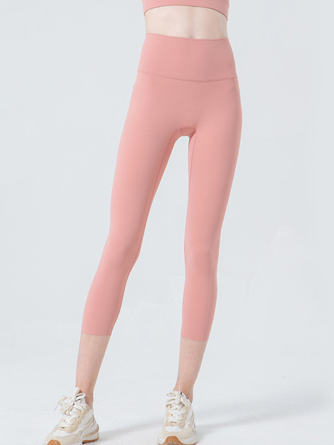 Wide Waistband Cropped Sports Leggings - Ladyez