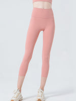 Wide Waistband Cropped Sports Leggings - Ladyez