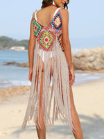 Fringe Spaghetti Strap Cover-Up - Ladyez