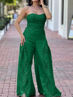 Hollow-Out Tube Top and Pants Two-Piece Set