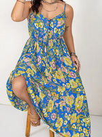 Drawstring Ruffle Hem Maxi Dress - Ladyez