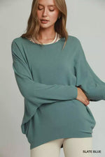 Umgee Batwing Round Neck Long Sleeve Top