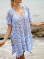 Side Tied V-Neck Cover-Up - Ladyez