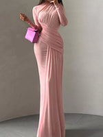 Ruched Long Sleeve Maxi Dress