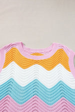 Round Neck Color Block Sweater Vest