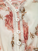 Printed Ruffled Hem V-Neck Sleeveless Dress