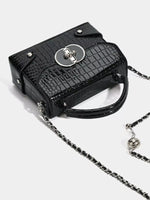 Crocodile Pattern Flap Crossbody Bag