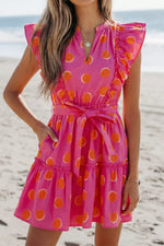 Ruffle Sleeve Polka Dot Mini Dress