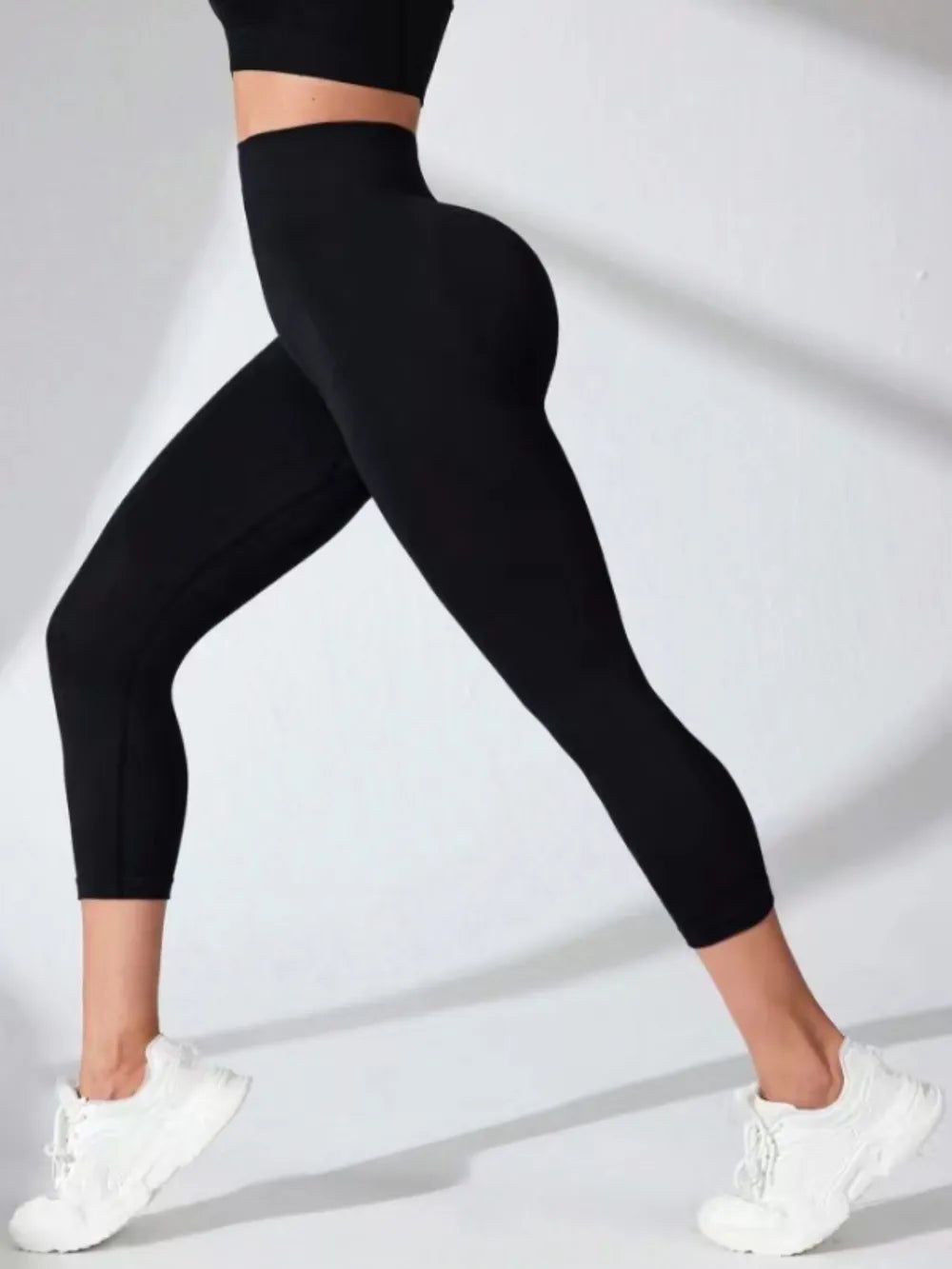 High Waist Cropped Active Leggings - Ladyez