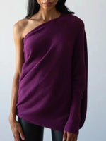 Boat Neck Long Sleeve Sweater