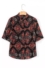 Vintage Floral Print Button-Down Shirt