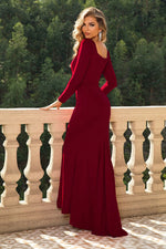 Square Neck Long Sleeve Dress - Ladyez