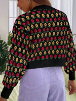 Floral Button Up Long Sleeve Cardigan